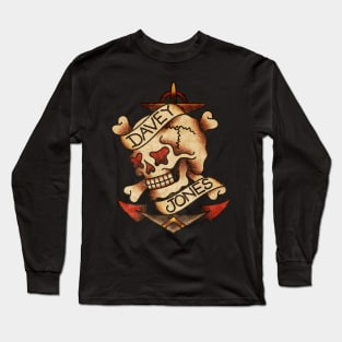 OldSalt American Traditional Davey Jones Nautical Skull Long Sleeve T-Shirt